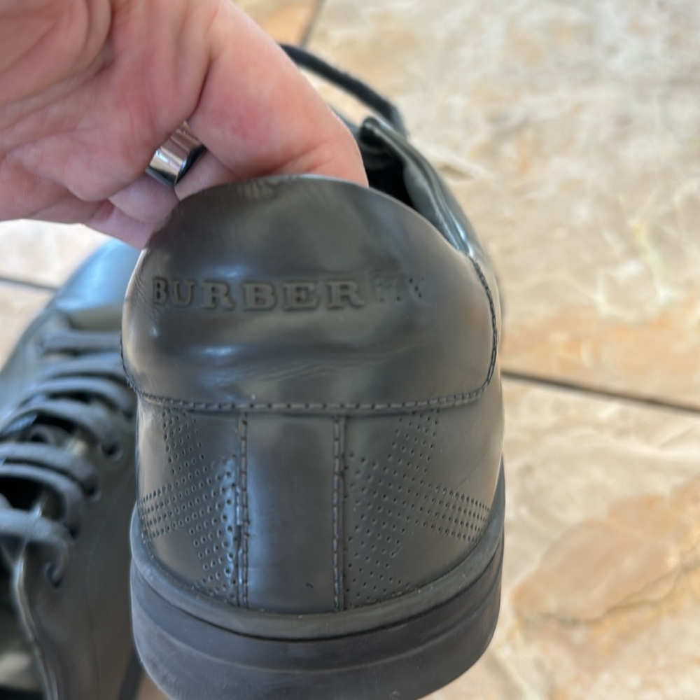 Men’s Burberry Grey Leather Sneakers size 44. - Picture 4 of 11